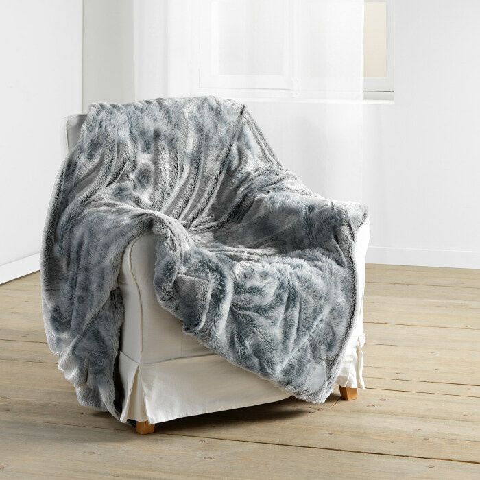 Plaid - Antartic - Gris - 125 x 150 cm - 100% polyester - Intérieur