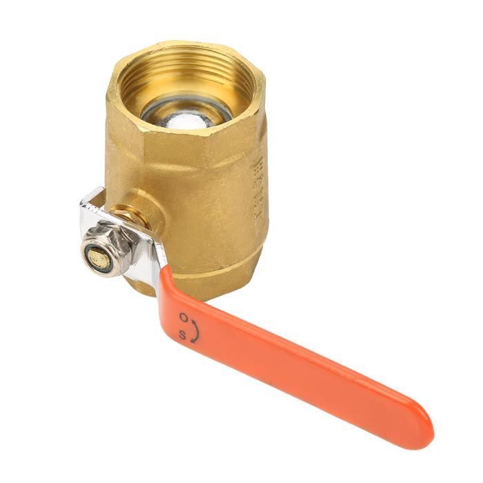 Robinet à Boisseau Sphérique 1/2" Laiton - Robinet D'arrêt PN25 DN15 - Passage Complet Avec Poignée Levier + Bande D'étanchéité