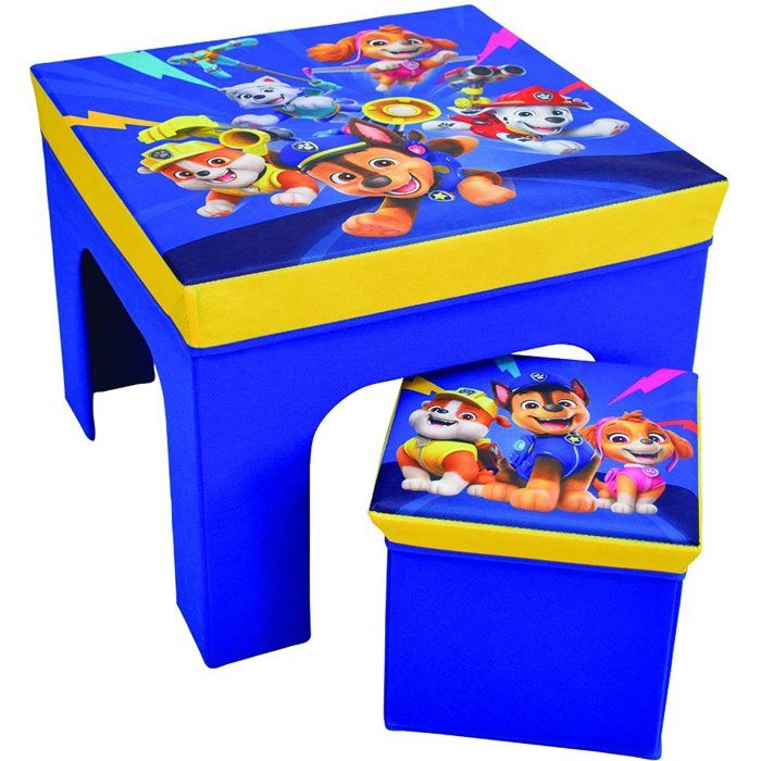 Ensemble table et tabouret de rangement - PatPatrouille - FUN HOUSE - Pliable - Mobilier enfant Ensemble table et tabouret de rangement - PatPatrouille - FUN HOUSE - Pliable - Mobilier enfant