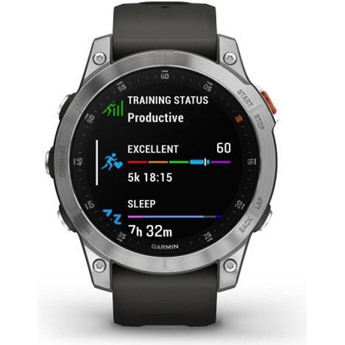 GARMIN Epix (Gen 2) - Montre GPS connectée - Bracelet gris - Acier