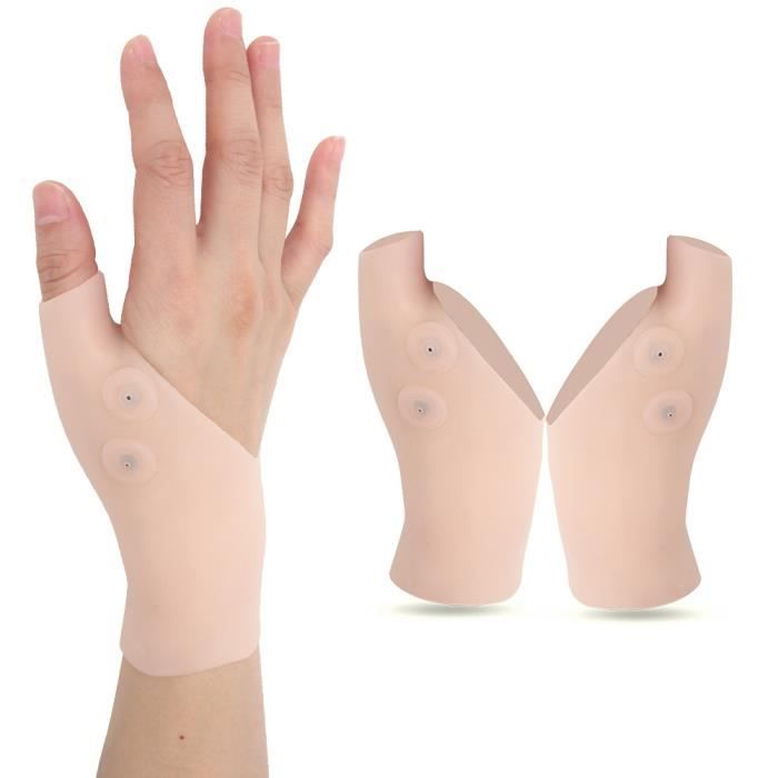 Hililand Attelle de poignet 2 pièces Silicone protecteur pouce poignet orthèse soulager la douleur pour l'arthrite de la main