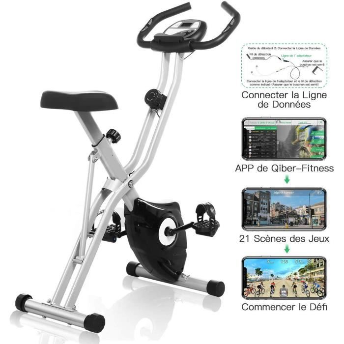 Velo D Appartement Vertical Pliant Physique De Velo De Biking Resistance Magnetique De 10 Niveaux Gris Noir Prix Pas Cher Cdiscount
