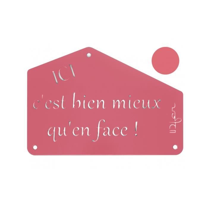 Plaque Murale Humour 'Ici C'est Mieux Qu'en Face' - Modèle 2, Neuve