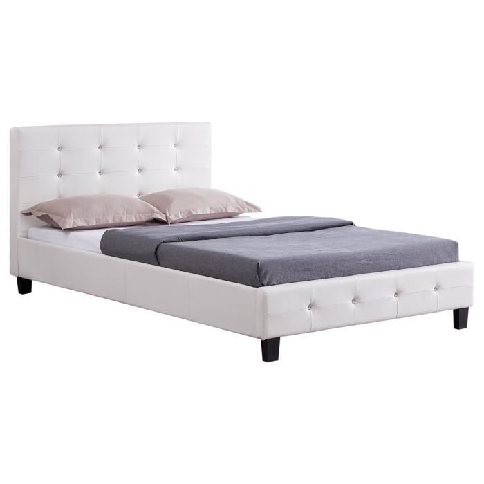 Lit Simple Pour Adulte Jolien Avec Sommier 120x190 Cm 1place Et