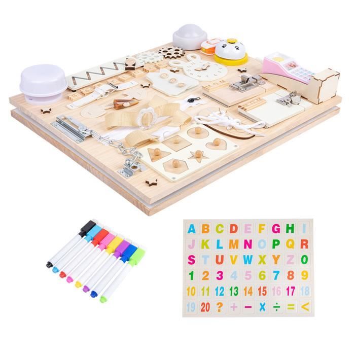 Tableau D'activités Montessori Ulikey - Volant Simulateur Et Alphabet - Jouet Bois Pour Enfants 3+ Ans