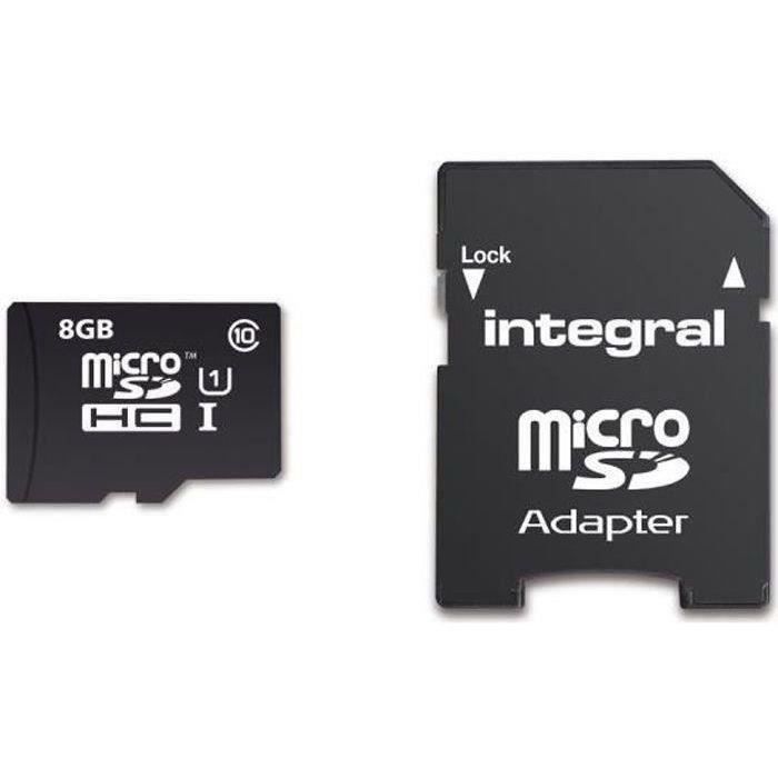 Carte mémoire flash INTEGRAL UltimaPro - 8 Go - UHS Class 1 / Class10 - micro SDHC