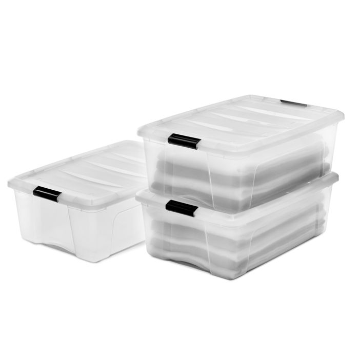 Iris Ohyama Boites de Rangement Plastique avec Couvercle 30L Lot de 3 Transparent DDNTB-30 Iris Ohyama Boites de Rangement Plastique avec Couvercle 30L Lot de 3 Transparent DDNTB-30