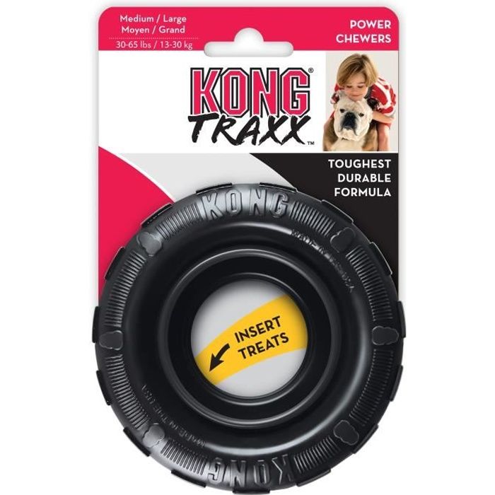 KONG Jouet pneu en caoutchouc solide et résistant Traxx M-L