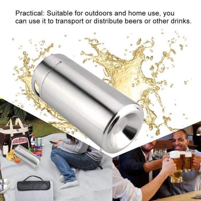 Qiilu Système De Baril De Bière Fût De Bière Coke En Acier Inoxydable Avec Kit De Robinet Non