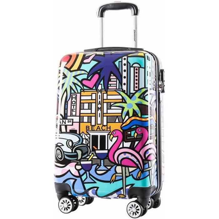 valise cabine 4 double roues 360° enfant adulte "miami beach"- madisson..
