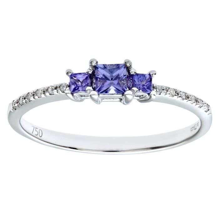 Revoni Bague Tanzanite Et Diamant Or Blanc 750 Femme Poids Du