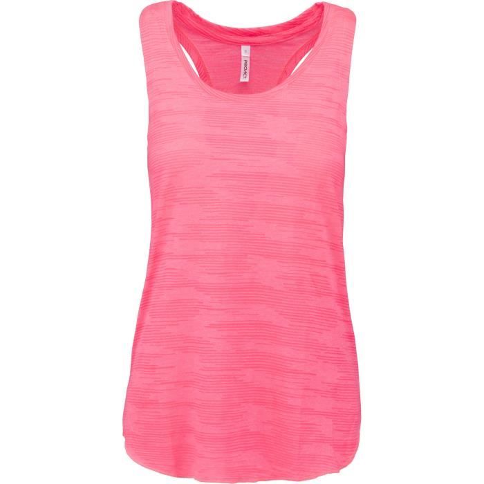 Débardeur femme maille Proact Sport - Rose fluo - Coupe ample et dos nageur Débardeur femme maille Proact Sport - Rose fluo - Coupe ample et dos nageur