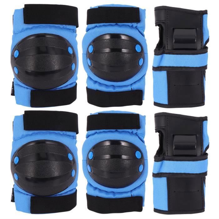 6 Pieces Ensemble D Equipement De Protection Skateboard Sport Patinage A Roulettes Genouilleres Patin A Roulette Patin Quad Cdiscount Sport