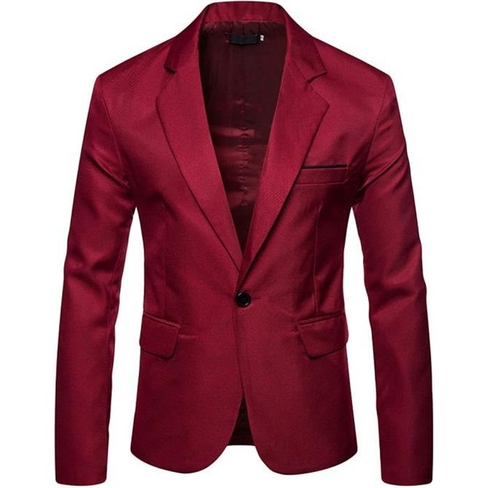 Veste de Costume Slim Homme Blazer Formel Veston Mariage Blazer