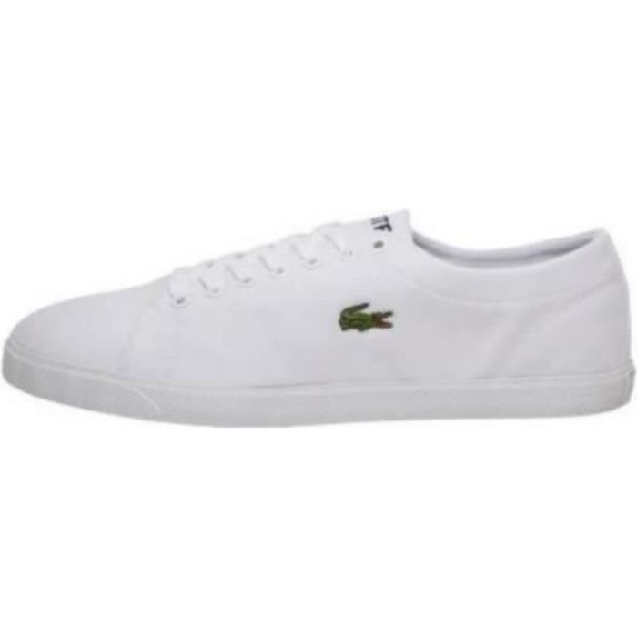Baskets Blanches RBC Lacoste en Toiles Pour Femme Blanc Cdiscount Chaussures
