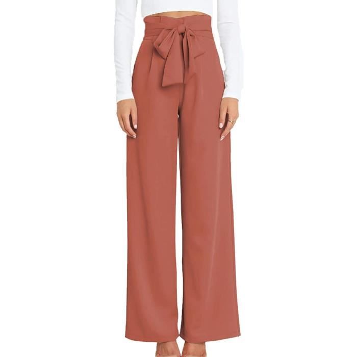Pantalon Jogging Femme Taille Haute - Coton Extensible - Coupe Large - Pour Yoga, Fitness, Détente - S-3XL