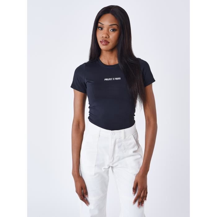 PROJECT X PARIS Body basic manches courtes Femme Noir Cdiscount Pret a Porter
