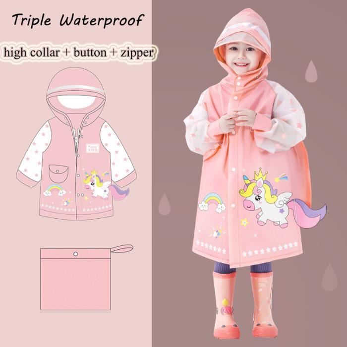 Imperméable Pour Enfants Élèves Petite Fille Poncho De Pluie Avec
