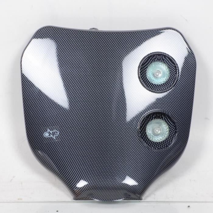 Plaque phare double optique halogène One look carbone pour moto enduro cross