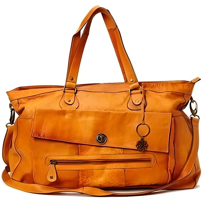 Sac cabas Pieces Cognac Travel Bag TOTALLY ROYAL Cuir 17055349 cognac