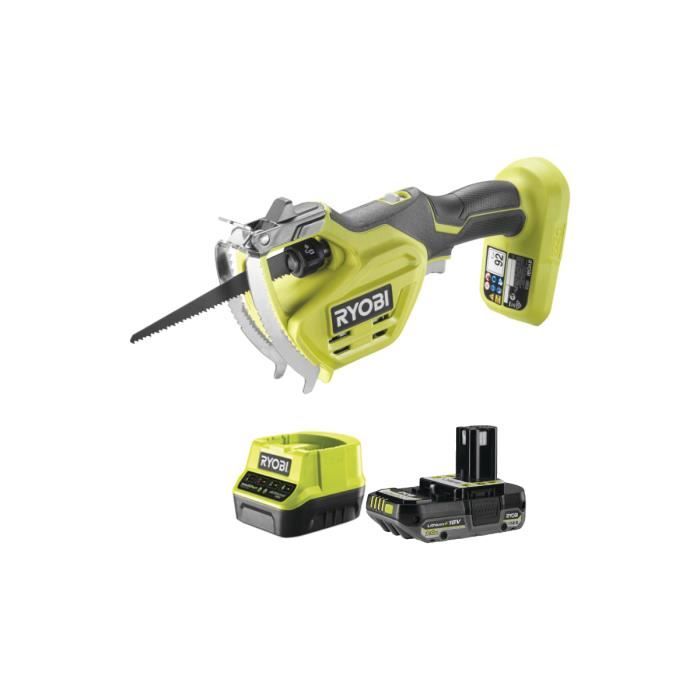 Elagueur à main RYOBI RY18PSA 0 18V One+ 1 Batterie 2.0Ah 1 Chargeur rapide