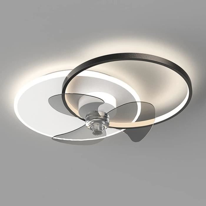 Ventilateur De Plafond Avec Lumière LED - 6 Vitesses, Gradation Et Télécommande, Contrôle Par App, Pour Salon Ou Bureau