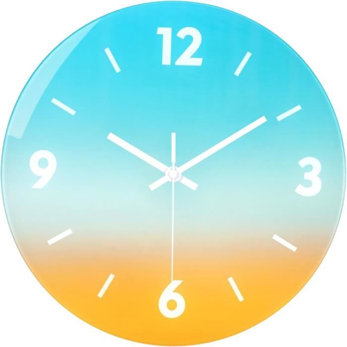 Horloge murale silencieuse et sans tic-tac, décorative pour cuisine, chambre à coucher, salle de bain, salon, fonctionne à piles – 25,4 cm, (gris) | Leroy Merlin