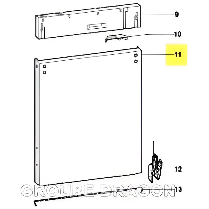 Panneau décoratif lave vaisselle SCHOLTES LTE143206 Zinc