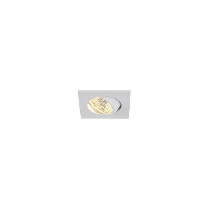 Spot LED Encastré Carré SLV NEW TRIA MINI - 3W, 3000K, 30° - Blanc, IP44 - Pour Plafond, Salle De Bain, Cuisine - Installation Clips - 5
