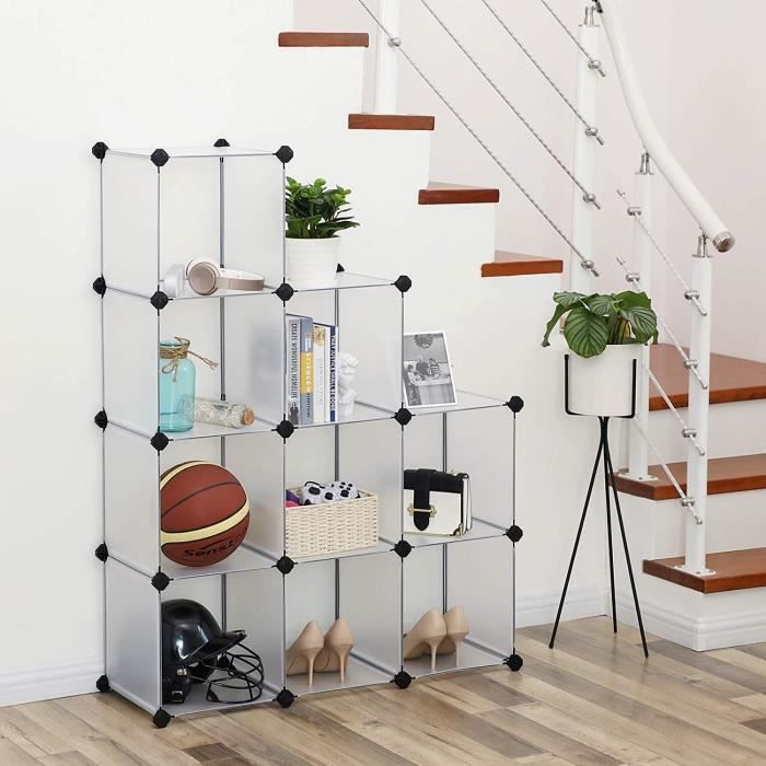 Cadre en métal SoBuy® FSS11 Armoire meuble de rangement modulable DIY 6 cubes avec 6 portes plastique bibliothèque pour enfant