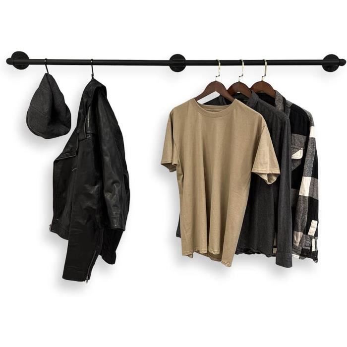 Tringle à Vêtements Murale En Fonte – Stable Et Résistante – Pour Entrée, Couloir, Chambre