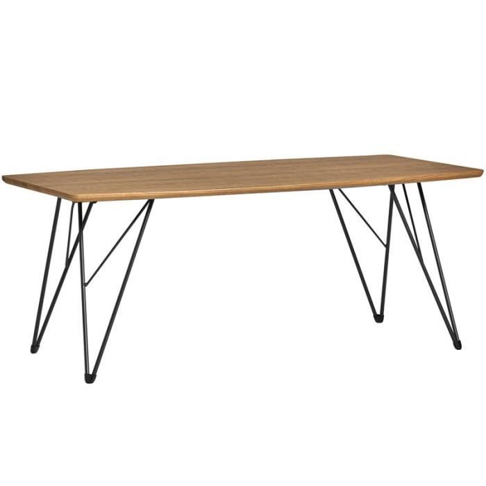 Table Basse Plateau Bois Et Pieds Metal Sarabi L 110 X L 60 X
