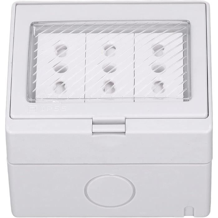 Couvercle étanche Transparent Pour Prise électrique – Protection Anti-eau Et Anti-poussière, 3 Gangs, Facile à Coller
