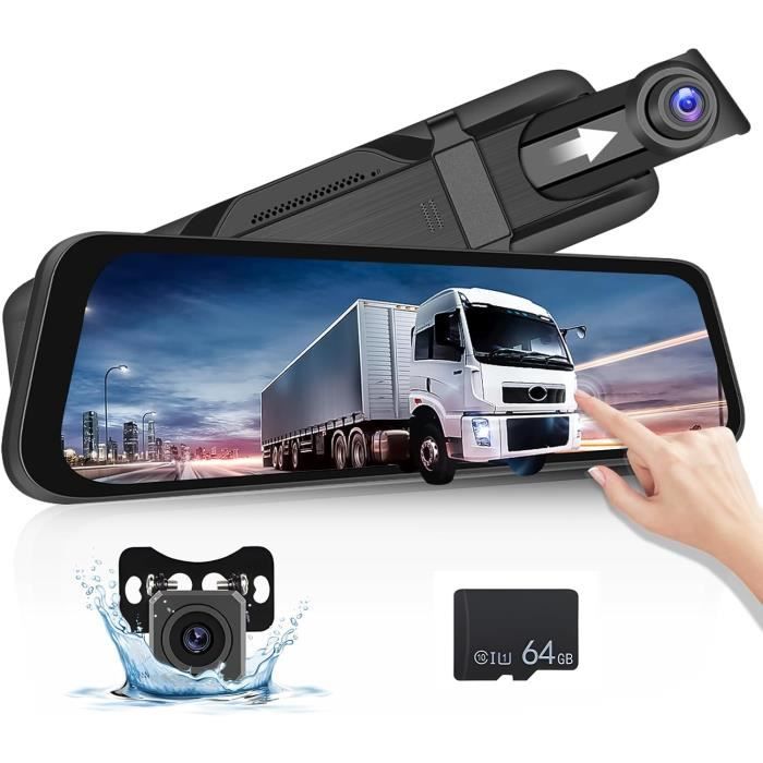 2 Dashcam Full HD 1080P avec caméra arrière vision de nuit pour voiture