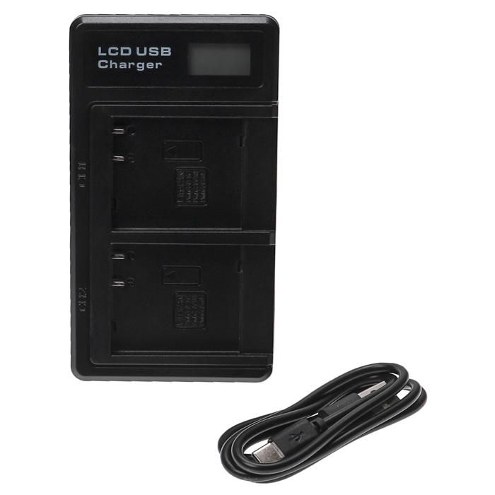 Vhbw 2x Chargeur double compatible avec Panasonic Lumix DMC-GX80, DMC-GX80H, DMC-GX80K, DMC-GX80W, DMC-GF6, DMC-GX7 caméra,