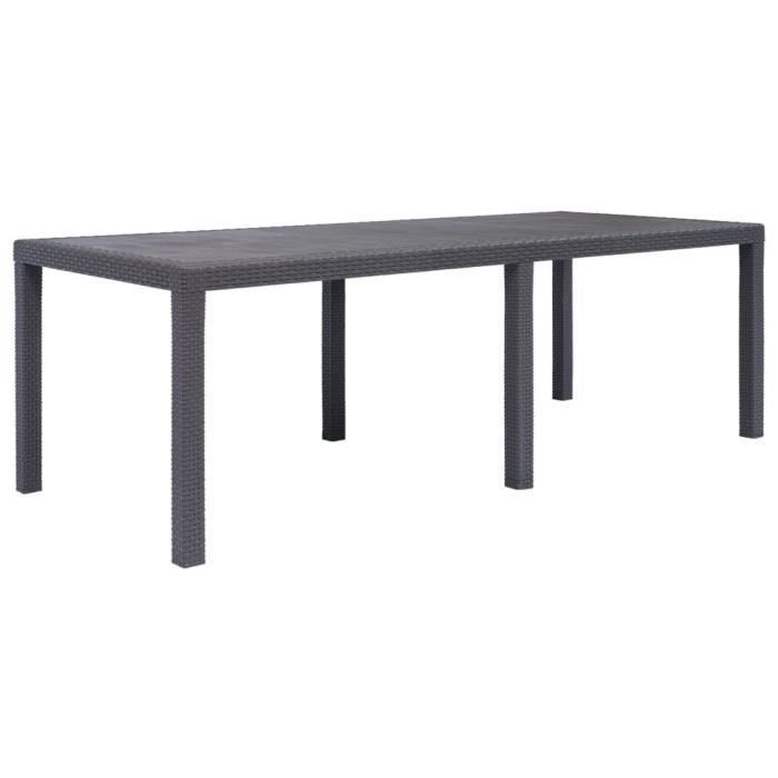 "Top" Table d'extérieur JILI - Table de jardin Marron 220x90x72 cm Plastique Aspect de rotin,22 Kg