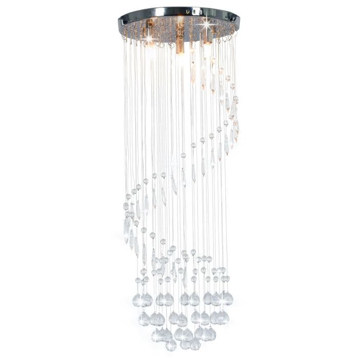 vidaXL Plafonnier avec Perles de Cristal Spirale Lustre Lampe Suspendue Eclairage Luminaire Salon Bureau Salle à Manger 281577