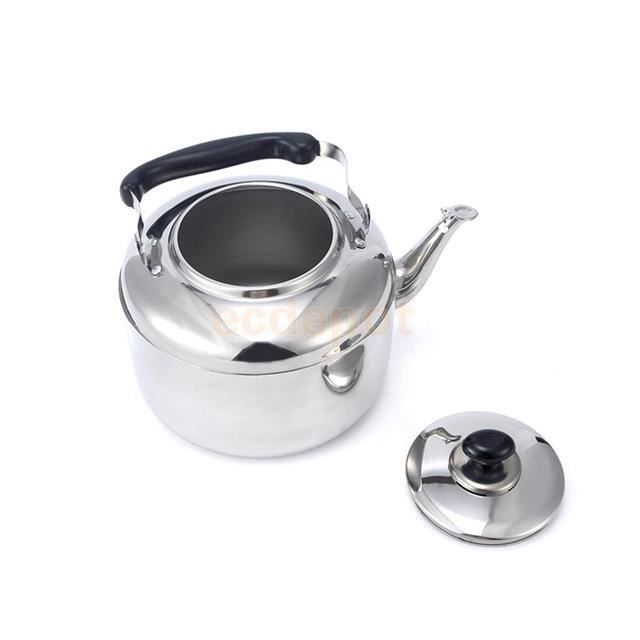 Accessoire Cuisine Traditionnelle Bouilloire Thé Sifflante 3.5L - Acier Inoxydable Noir - Forme Citrouille - Poignée Froide Bouilloire Vintage Electrique