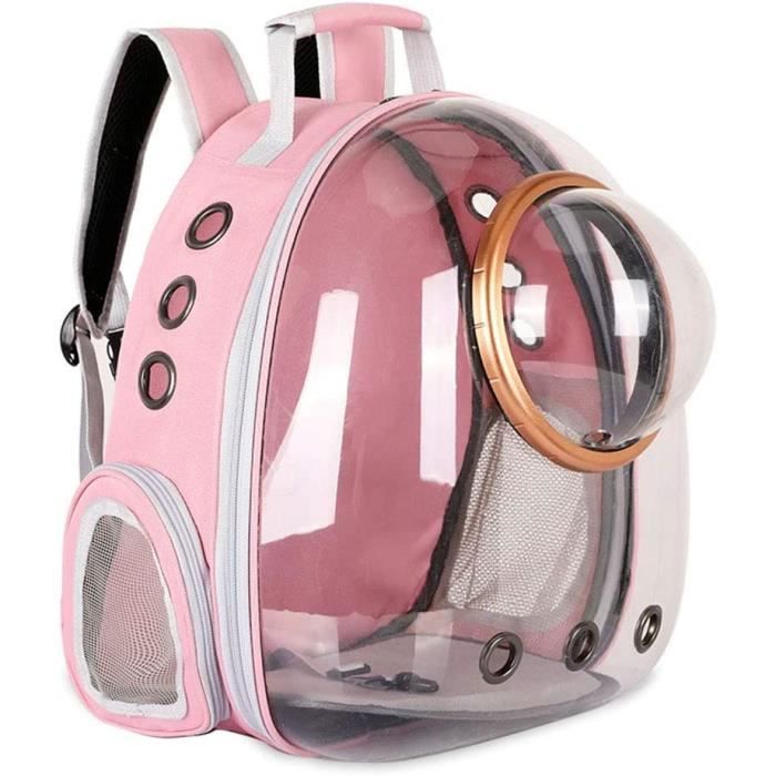 Sac à Dos pour Animaux de Compagnie - Rose - Moyen - Polyester Acrylique PU - Transport Ergonomique - Ventilé