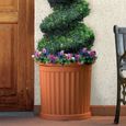 Pot de fleurs - Roma - D 27 x H 52 cm - Terracotta Marron - AC-DÉCO-1