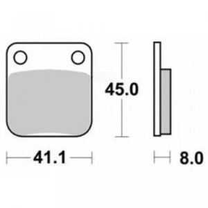 Plaquettes De Frein ACCOSSATO AGPA49OR Pour Peugeot Satelis 125 (2004-2006) - Mélange Organique, Dimensions 50x47.2x7 Mm