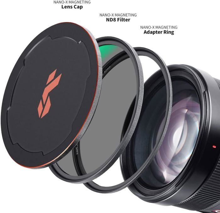Filtre ND64 Magnétique 77 Mm – Densité Neutre 6 Stops, Avec Bague D’adaptation, Pour Photo Longue Exposition