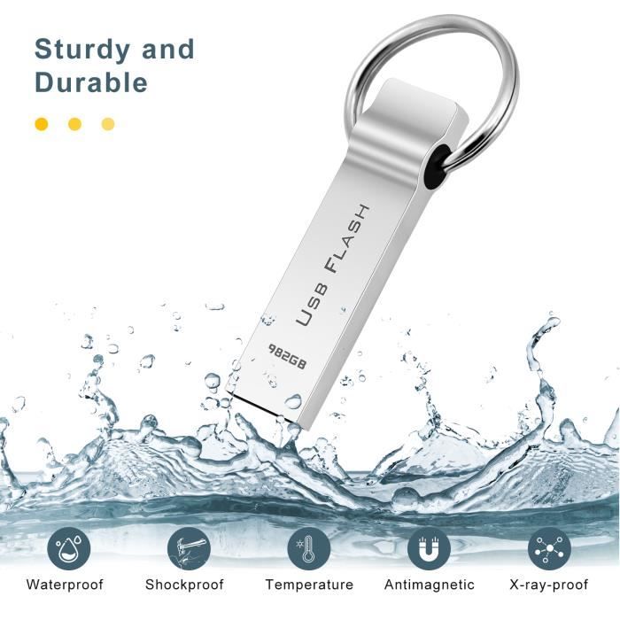 Clé USB 982 Go USB 3.0 Imperméable Cle USB 982 Go Métal Clef USB avec Porte- clés pour Ordinateur/PC Stockage de Données : : Informatique