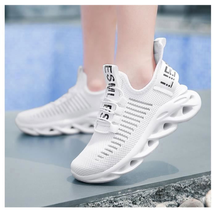 Enfant Courir Baskets Enfants Chaussures De Sport Mode Garcons Blanc Chaussures Decontractees Respirant Maille Tennis Baskets Blanc Cdiscount Chaussures
