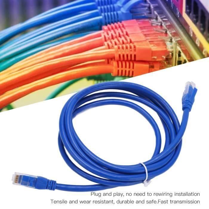 Lot De 50 Câbles Ethernet RJ45 Cat5e 2 Pieds (60 Cm) - Cuivre PUR (pas CCA !) - Noir