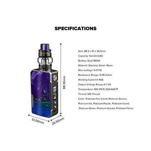 VOOPOO Drag 2 Platinum Edition Kit Cigarette Electronique Kit de dmarrage  5ml (Platine-Feu Nuage) - Cdiscount Au quotidien