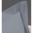 Taie d'Oreiller Coton Percale 65x65 cm - Percale 80 fils - Coloris Ciment - Housse à Volants - Linge des Familles-2