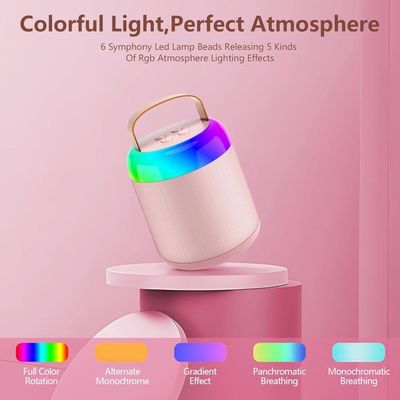 Karaoké Portable Enfant Avec 2 Micros Sans Fil Bluetooth Et Lumières LED Colorées - Micro Enfant Pour Chanter, Effets Vocaux Amusants, Cadeau Parfait Fille Garçon 3-12 Ans Rose