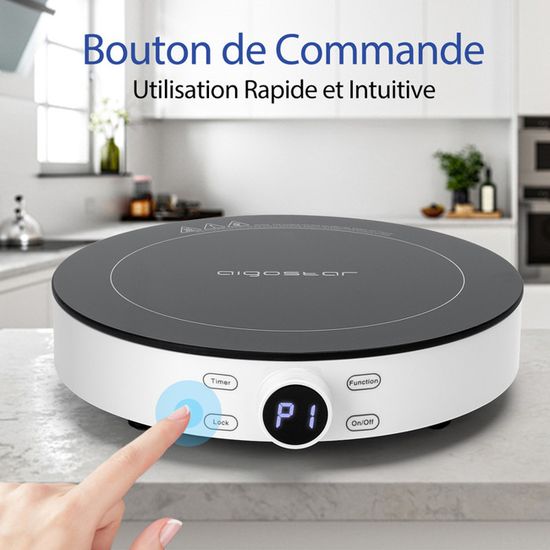 Plaque De Cuisson Portable Aigostar Gem 1500W - Réchaud Électrique En Fonte Avec Thermostat