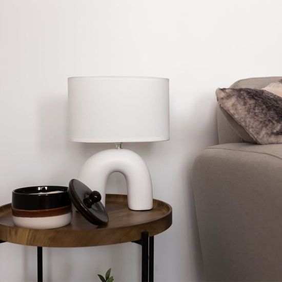 Veilleuse lampe de Table en PVC et métal, pied en céramique pour chambre à  coucher, chevet